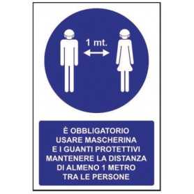 Segnaletica covid 19 - 33 x 50 - mantenere distanza Segnaletica covid 19 - 33 x 50 - mantenere distanza